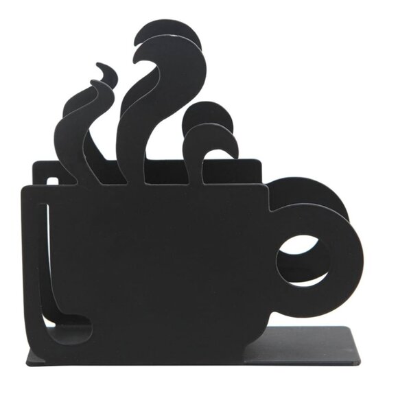 Coffee Cup-Themed Black Metal Napkin Holder - Picture 3 of 7